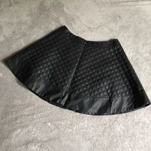 Black Top Shop Faux Leather Quilted Mini Skirt